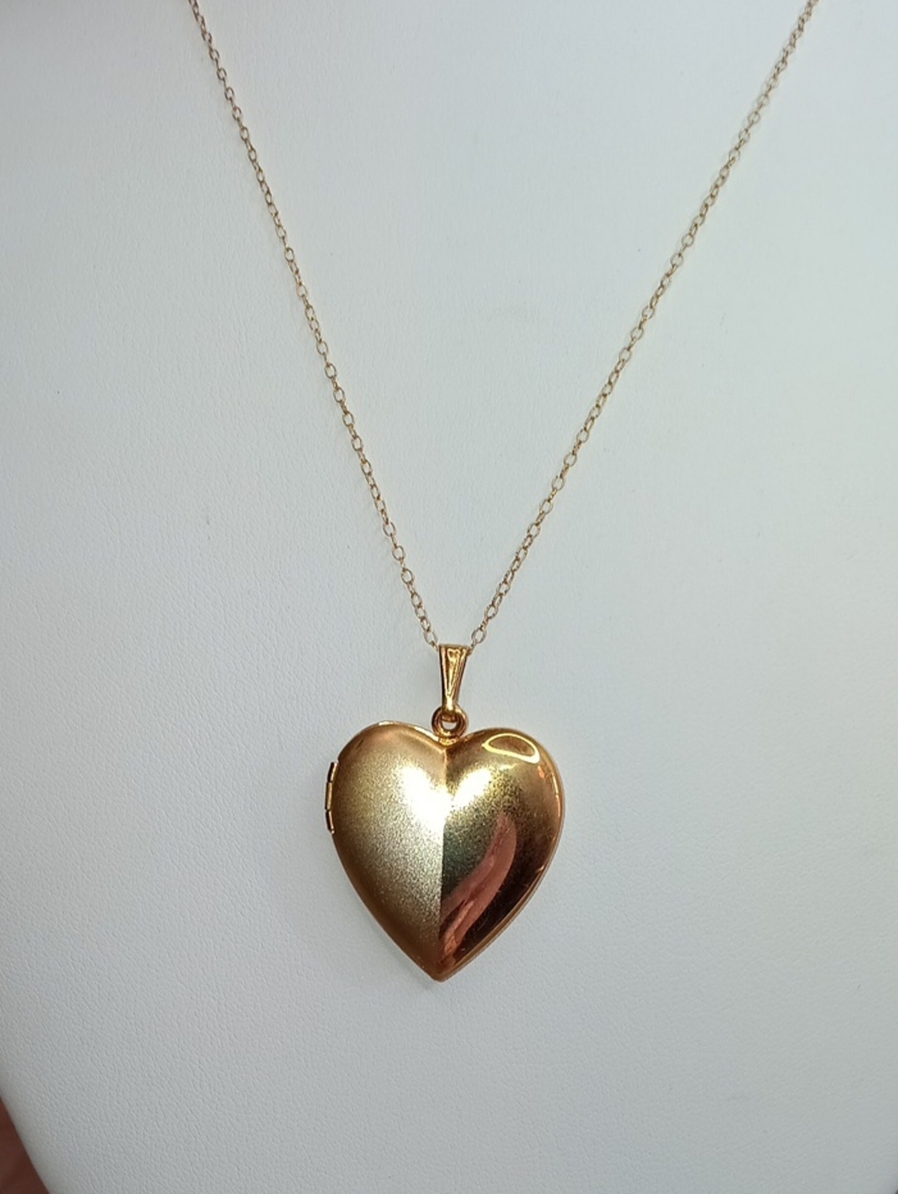 Hobé Gold Tone Heart Locket Necklace 18" Long